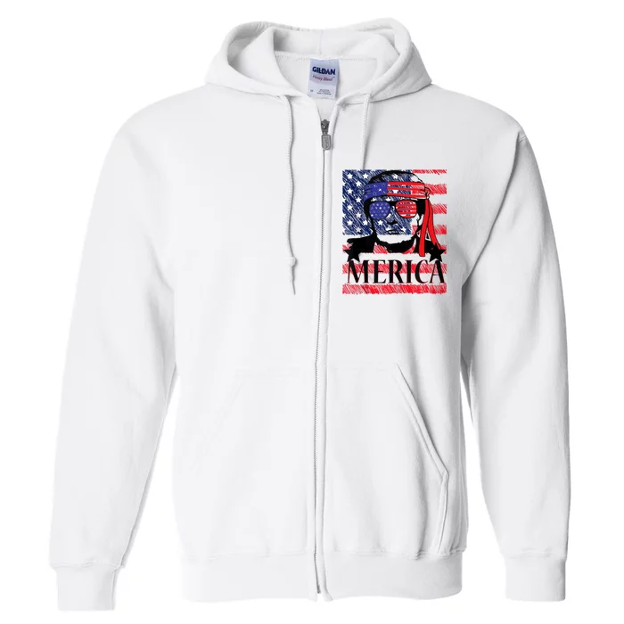 Funny Merica Trump 4th Of July Full Zip Hoodie