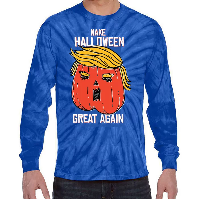 Funny Make This Halloween Great Again With Donald Trump Gift Tie-Dye Long Sleeve Shirt