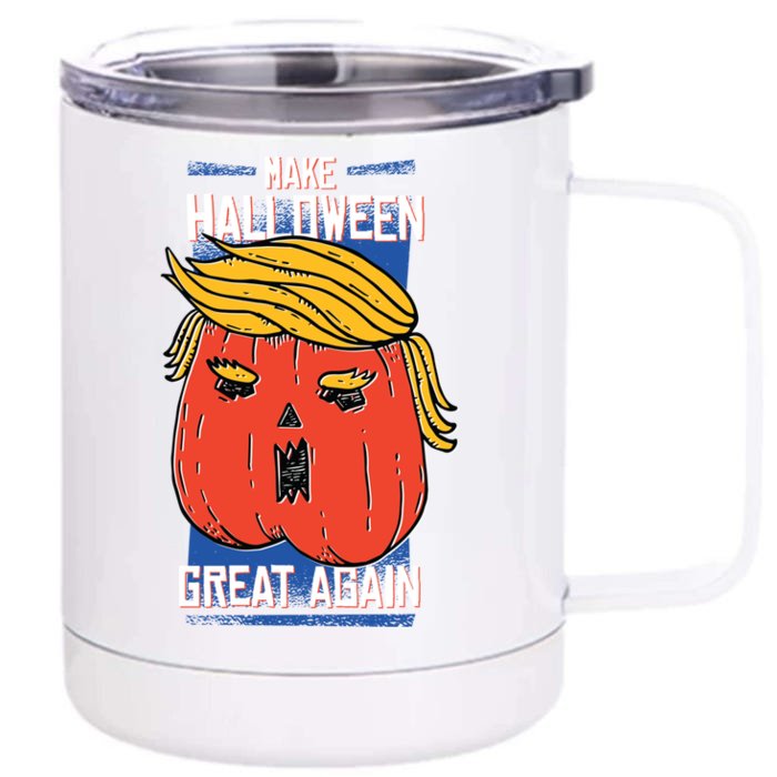 Funny Make This Halloween Great Again With Donald Trump Gift Front & Back 12oz Stainless Steel Tumbler Cup