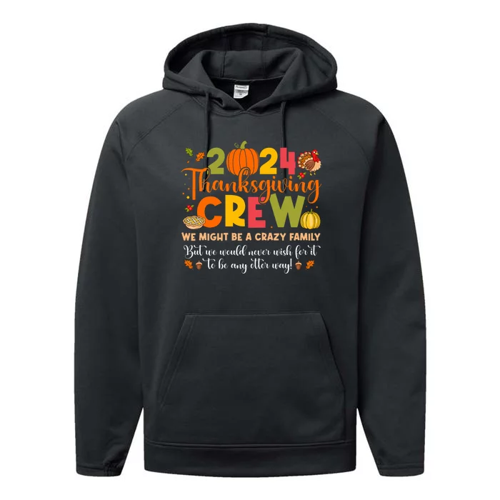 Family Matching Thanksgiving 2024 Thanksgiving Crew Turkey Performance Fleece Hoodie