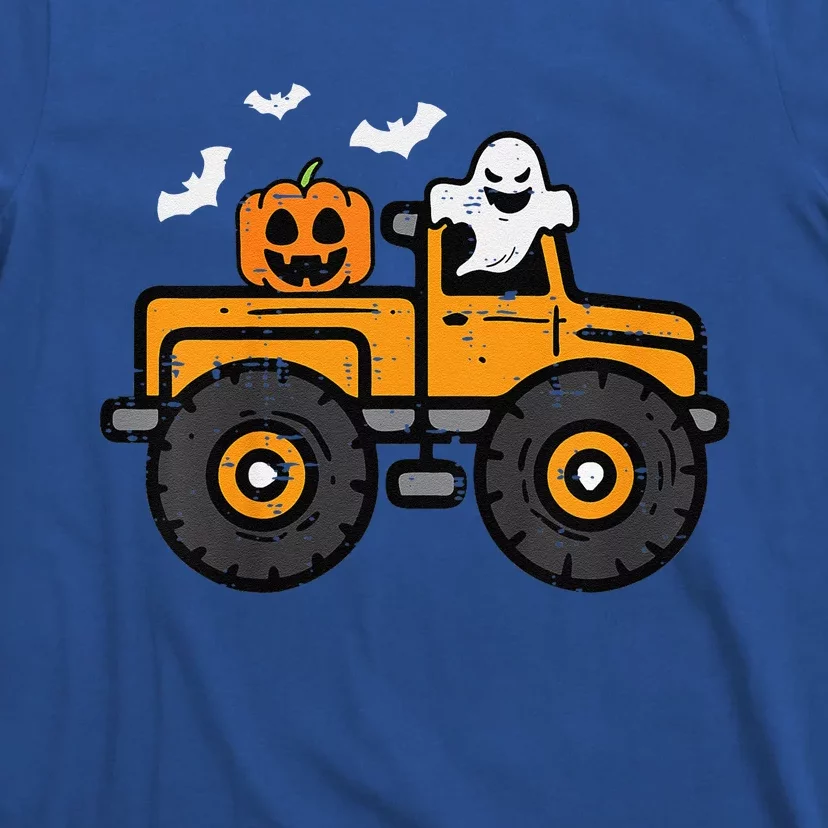 Funny Monster Truck Ghost Pumpkin Halloween Costume T-Shirt