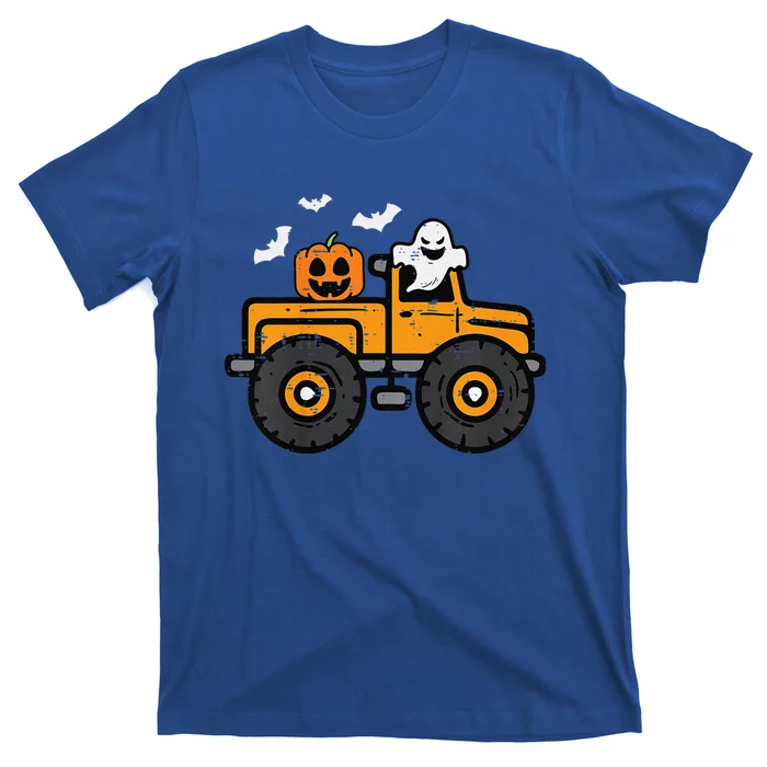 Funny Monster Truck Ghost Pumpkin Halloween Costume T-Shirt