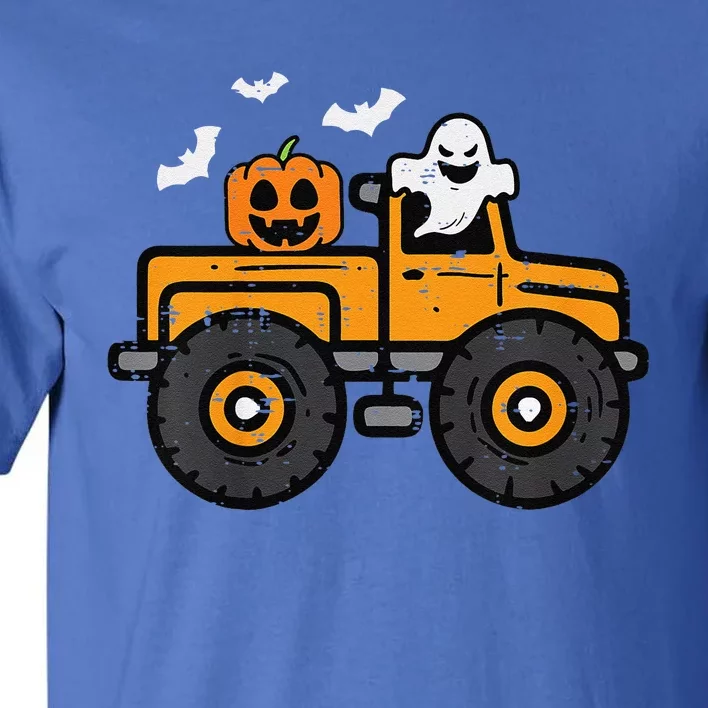 Funny Monster Truck Ghost Pumpkin Halloween Costume Tall T-Shirt