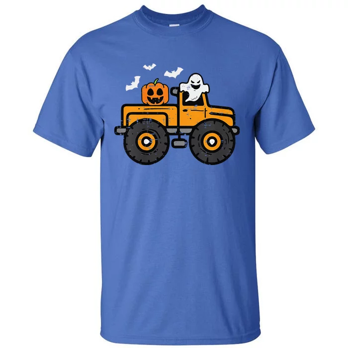 Funny Monster Truck Ghost Pumpkin Halloween Costume Tall T-Shirt