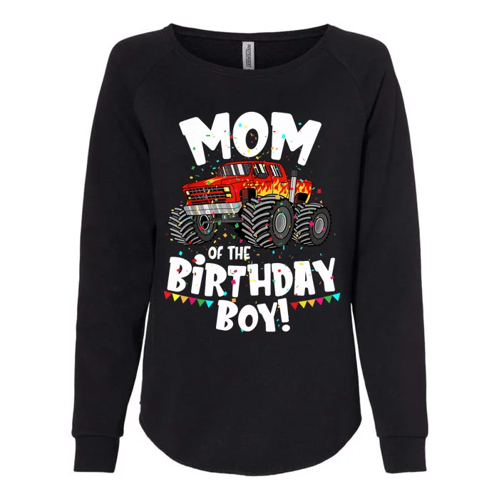 Funny Monster Truck Mom Of The Birthday Boy Gift For Her Womens California Wash Sweatshirt