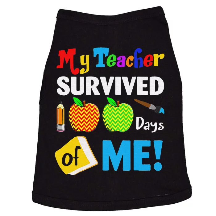 Funny My Teacher Survived 100 Days Of Me School Doggie Tank