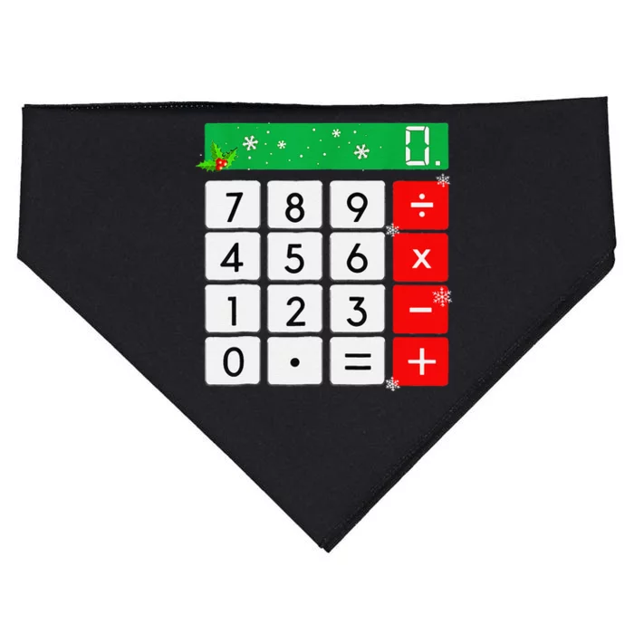 Funny Math Teacher Christmas Costumecalculator USA-Made Doggie Bandana