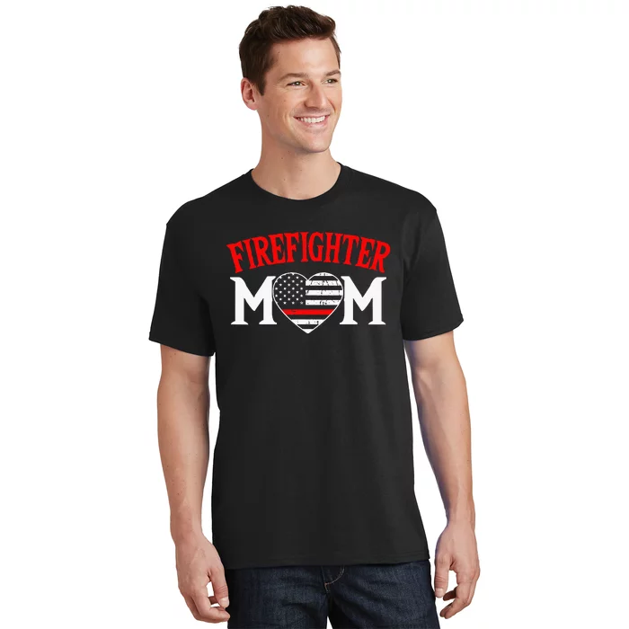 Firefighter Mom Thin Red Line Fireman Firefighting Patriotic T-Shirt