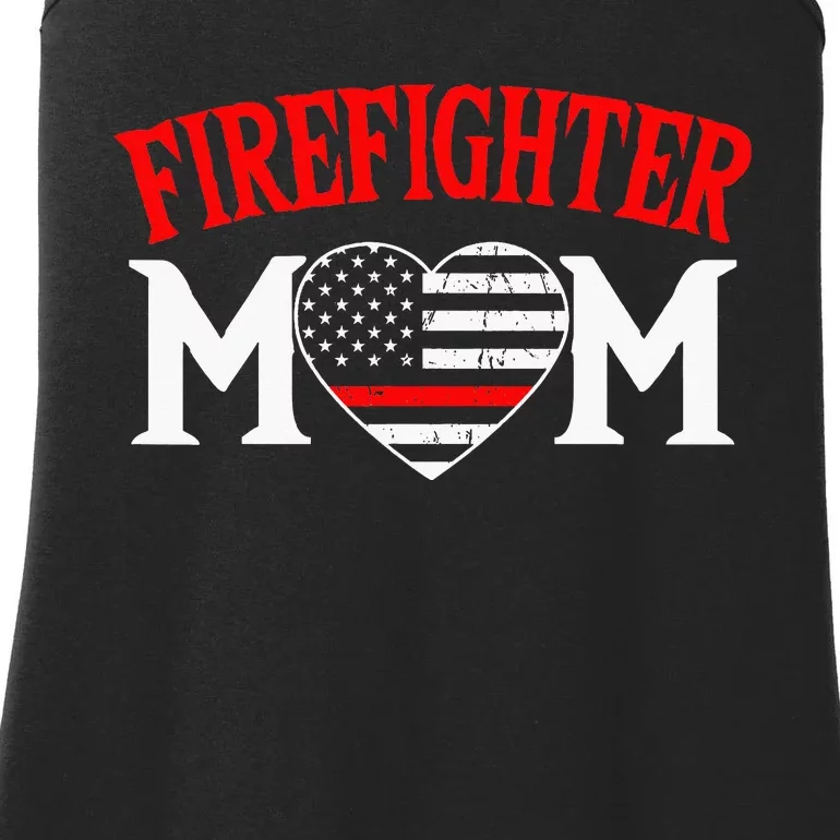 Firefighter Mom Thin Red Line Fireman Firefighting Patriotic Ladies Essential Tank