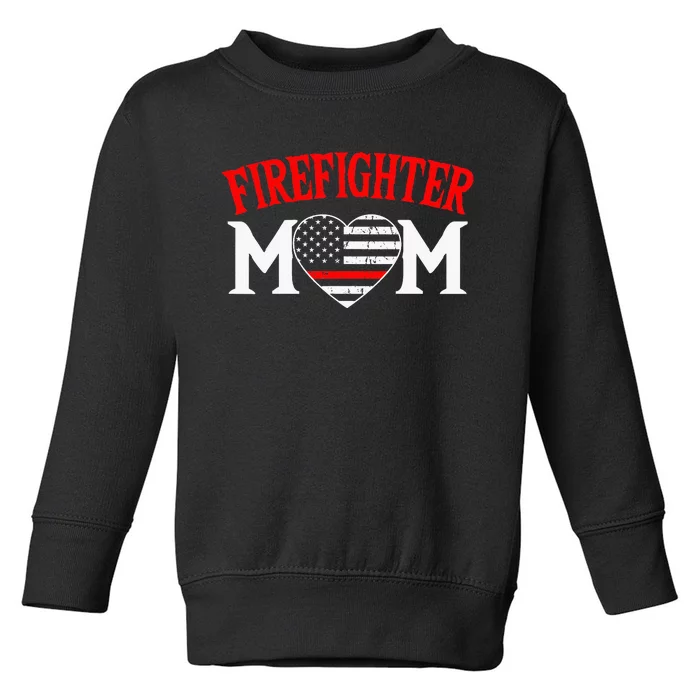 Firefighter Mom Thin Red Line Fireman Firefighting Patriotic Toddler Sweatshirt