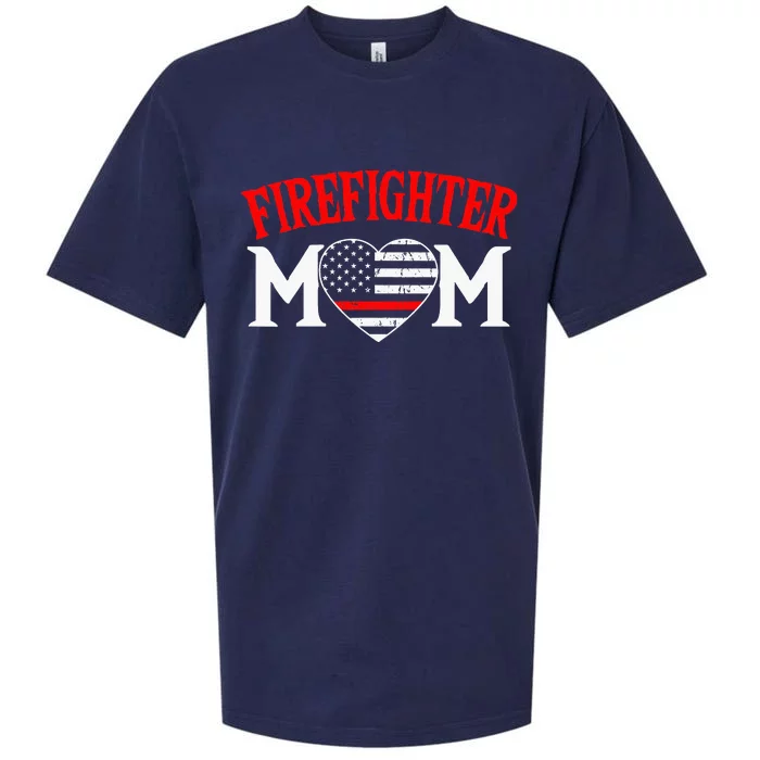 Firefighter Mom Thin Red Line Fireman Firefighting Patriotic Sueded Cloud Jersey T-Shirt