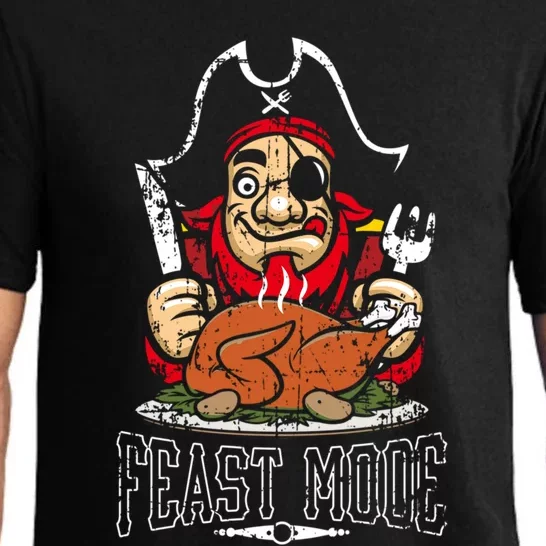 Feast Mode Thanksgiving Pirate Funny Gift Pajama Set