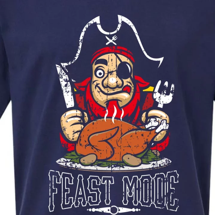 Feast Mode Thanksgiving Pirate Funny Gift Sueded Cloud Jersey T-Shirt