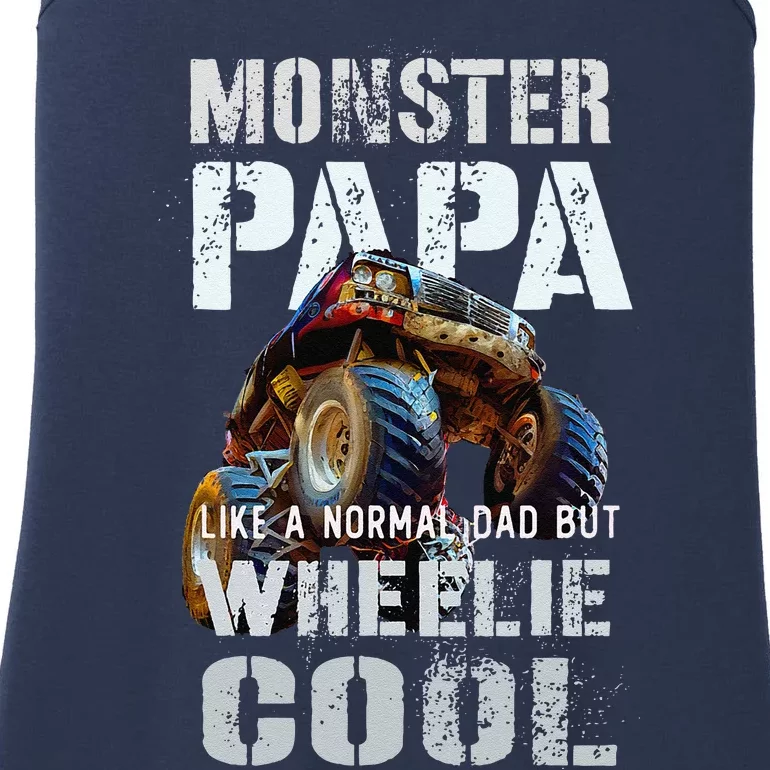 Funny MONSTER TRUCK PAPA Like Normal Dad But Wheelie Cool Ladies Essential Tank