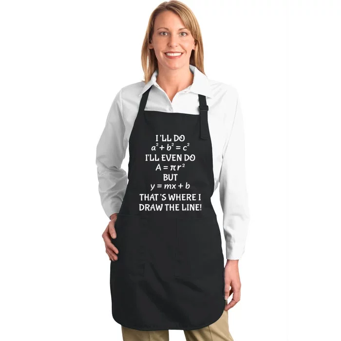 Funny Math Teacher Joke Men Women Fun Best Math Quotes Full-Length Apron With Pocket