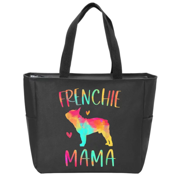 Frenchie Mama Tie Dye French Bulldog Dog Mom Zip Tote Bag