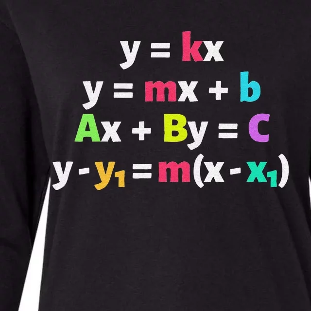 funny Math Teacher Linear Equations Design Womens Cotton Relaxed Long Sleeve T-Shirt