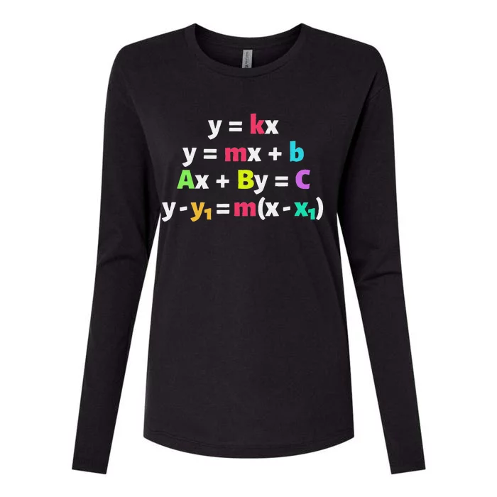 funny Math Teacher Linear Equations Design Womens Cotton Relaxed Long Sleeve T-Shirt