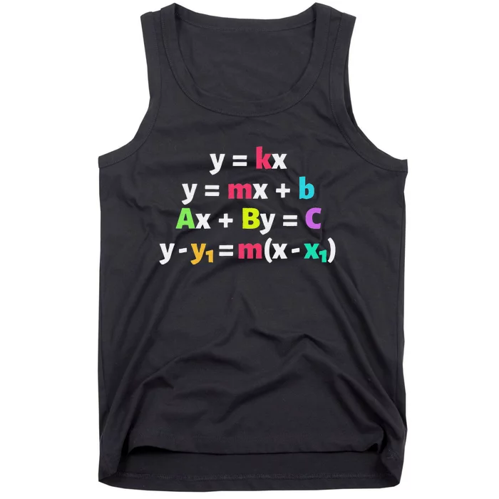 funny Math Teacher Linear Equations Design Tank Top