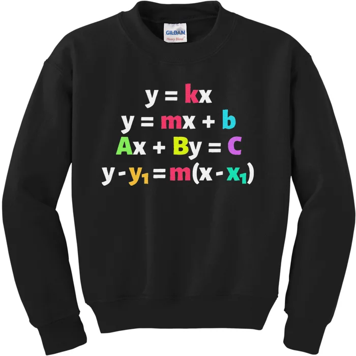 funny Math Teacher Linear Equations Design Kids Sweatshirt