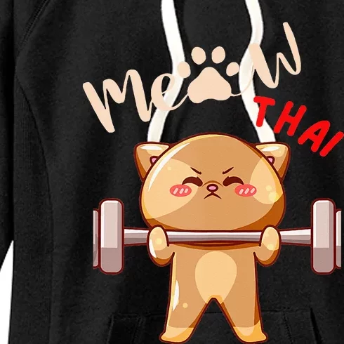 Funny Meow Thai Design For Thai Weightlifting Sport Lovers Women's Fleece Hoodie