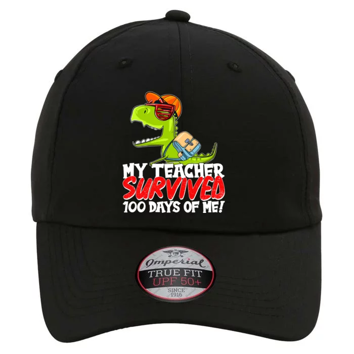 Funny My Teacher Survived 100 Days Of Me Trex Dinosaur The Original Performance Cap