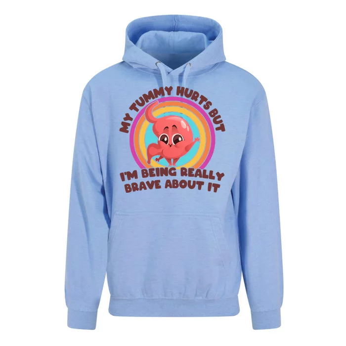 Funny My Tummy Hurts But IM Being Really Brave About It Unisex Surf Hoodie