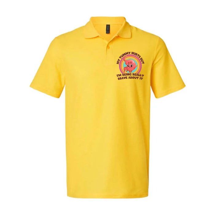 Funny My Tummy Hurts But IM Being Really Brave About It Softstyle Adult Sport Polo