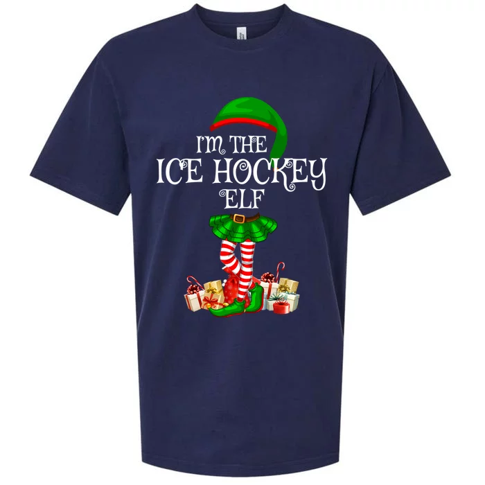 Family Matching The Ice Hockey Elf Christmas Funny Gift Sueded Cloud Jersey T-Shirt