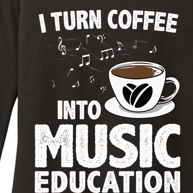 Funny Music Teacher Art For Women Men Musician Coffee Lover Womens CVC Long Sleeve Shirt