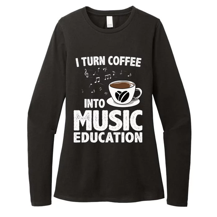 Funny Music Teacher Art For Women Men Musician Coffee Lover Womens CVC Long Sleeve Shirt