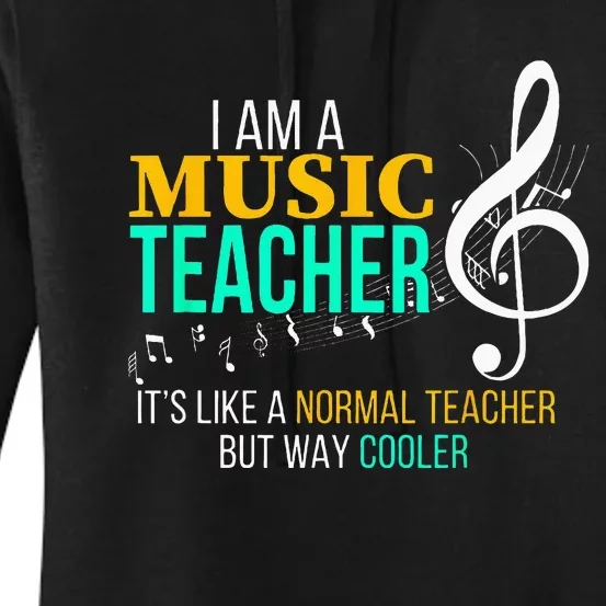 Funny Music Teacher Music Teacher Cool Teacher Gifts Women's Pullover Hoodie