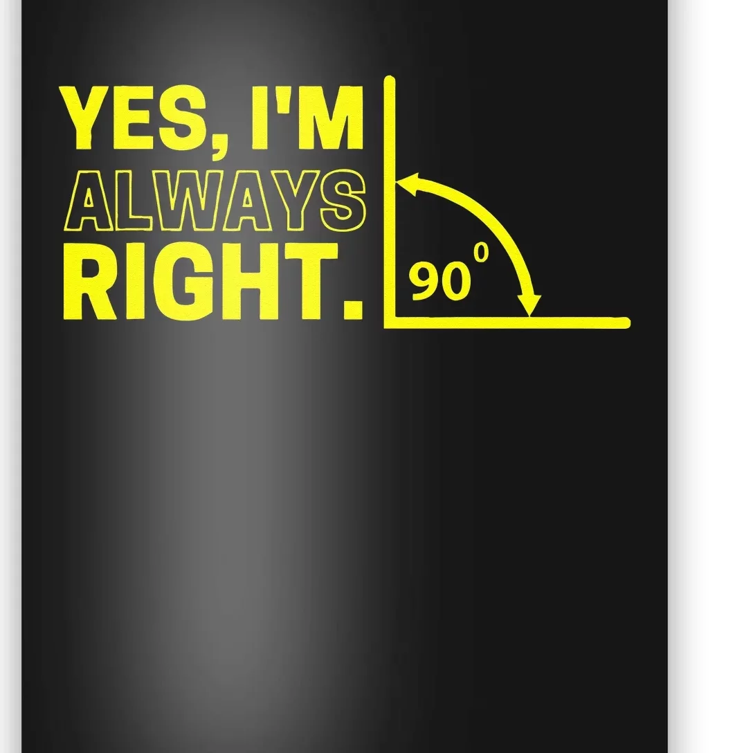 Funny Math Teacher Graphic Yes I'm Always Right Algebra Poster