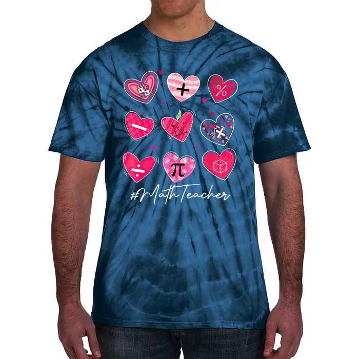 Funny Math Teacher Valentine's Day Pi Math Lover Outfits Tie-Dye T-Shirt