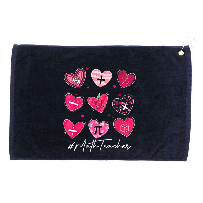 Funny Math Teacher Valentine's Day Pi Math Lover Outfits Grommeted Golf Towel