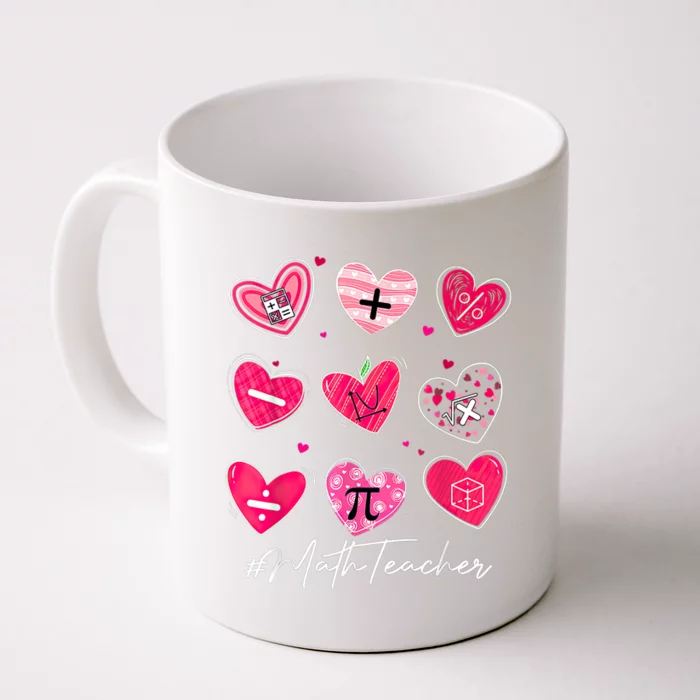 Funny Math Teacher Valentine's Day Pi Math Lover Outfits Front & Back Coffee Mug