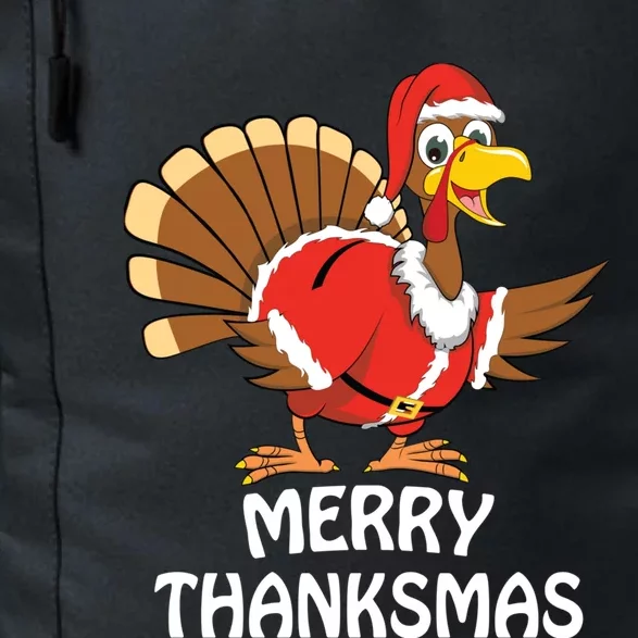 Funny Merry Thanksmas Happy Thanksgiving Merry Christmas Daily Commute Backpack