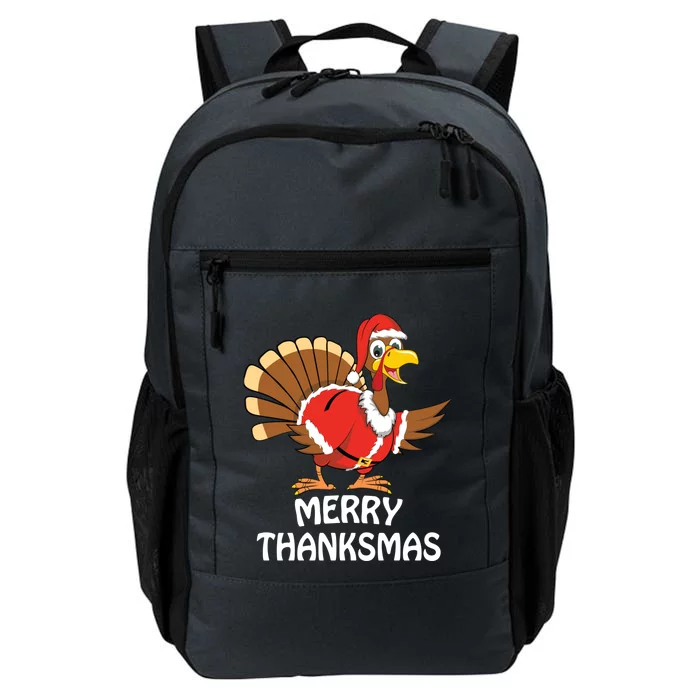 Funny Merry Thanksmas Happy Thanksgiving Merry Christmas Daily Commute Backpack