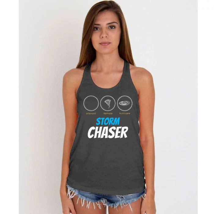 Funny Meteorology Tornado Weather Lovers Storm Chasers Women's Knotted Racerback Tank