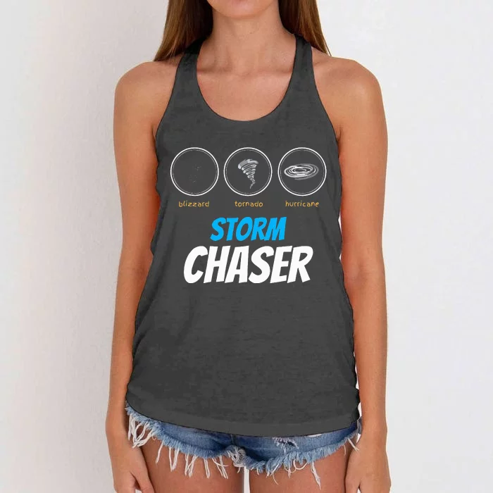 Funny Meteorology Tornado Weather Lovers Storm Chasers Women's Knotted Racerback Tank