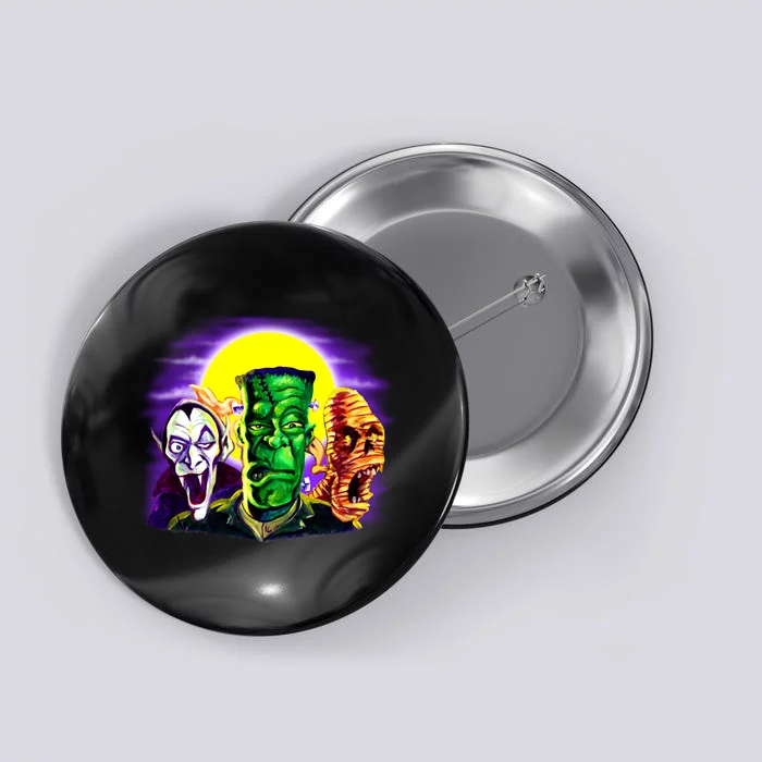 Frankenstein Mummy Three Monsters Button