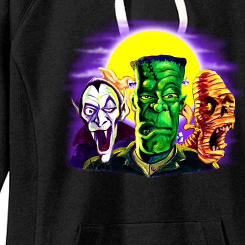 Frankenstein Mummy Three Monsters Women's Fleece Hoodie