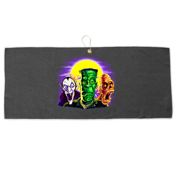 Frankenstein Mummy Three Monsters Large Microfiber Waffle Golf Towel