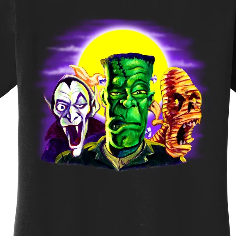 Frankenstein Mummy Three Monsters Women's T-Shirt