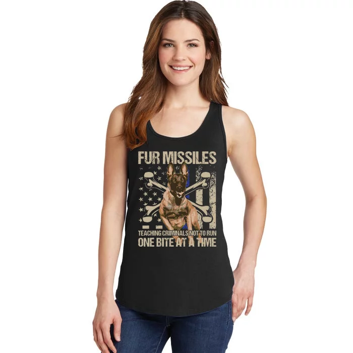 Fur Missiles Teaching Criminals Blue Line K9 Dog Unit Police Ladies Essential Tank