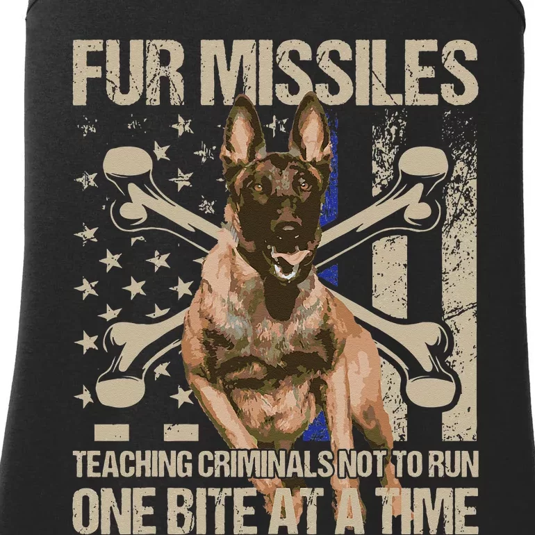 Fur Missiles Teaching Criminals Blue Line K9 Dog Unit Police Ladies Essential Tank