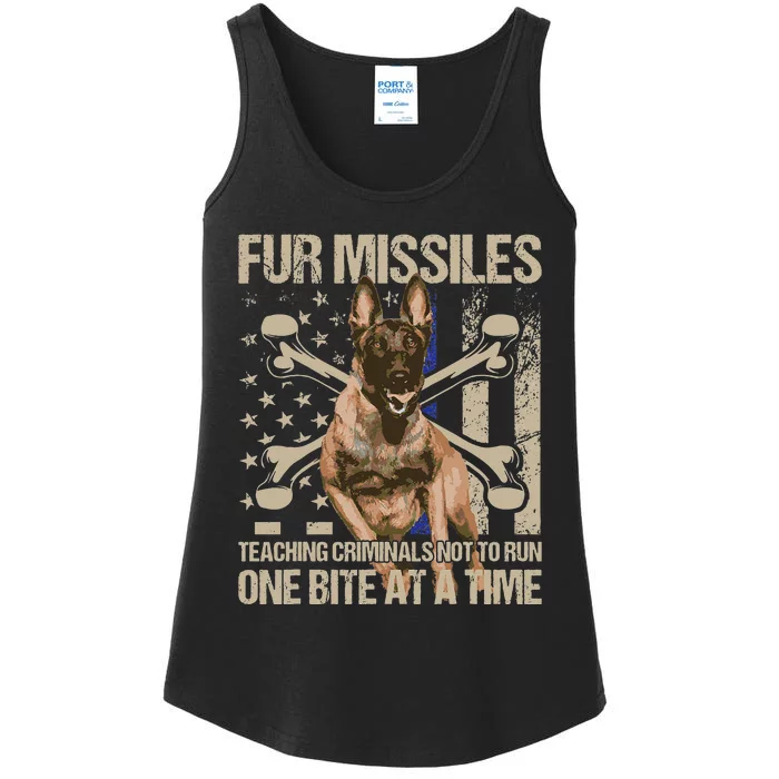 Fur Missiles Teaching Criminals Blue Line K9 Dog Unit Police Ladies Essential Tank