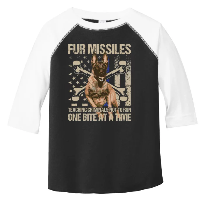 Fur Missiles Teaching Criminals Blue Line K9 Dog Unit Police Toddler Fine Jersey T-Shirt