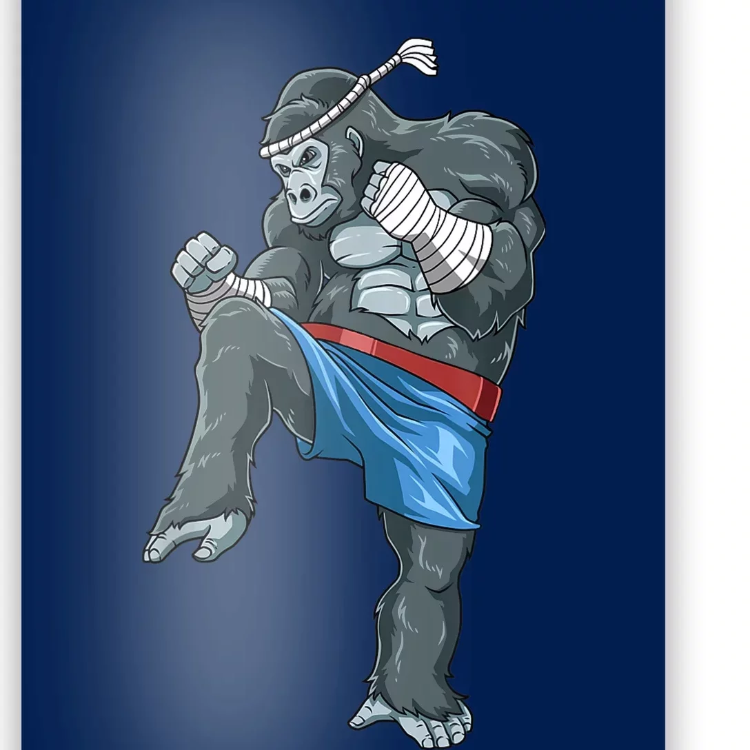 Funny Muay Thai Gorilla Thai Boxing Poster