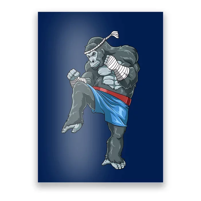 Funny Muay Thai Gorilla Thai Boxing Poster